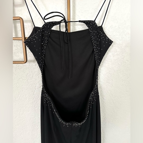 Vintage Y2K Dave and Johnny black gown with beading. Vintage size 7/8 (6) - Picture 3 of 13
